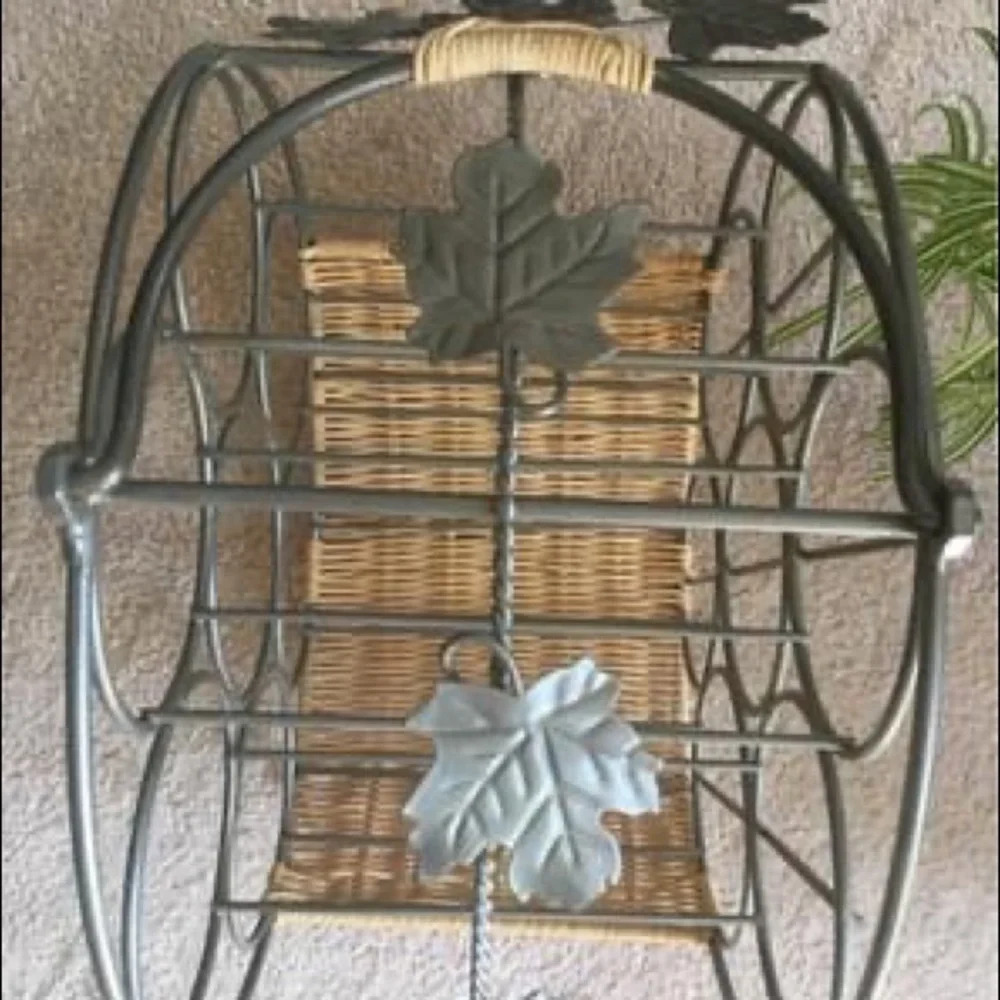 Vintage  Wicker Wine Rack - Picture 2 of 5
